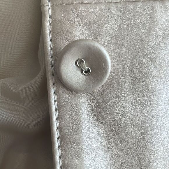 DIALOGUE LIGHT CREAM LEATHER JACKET. NEW WITHOUT TAGS - Picture 3 of 7